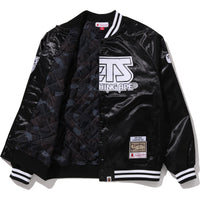 BAPE X M&N NBA - NEW JERSEY NETS SATIN JACKET MENS