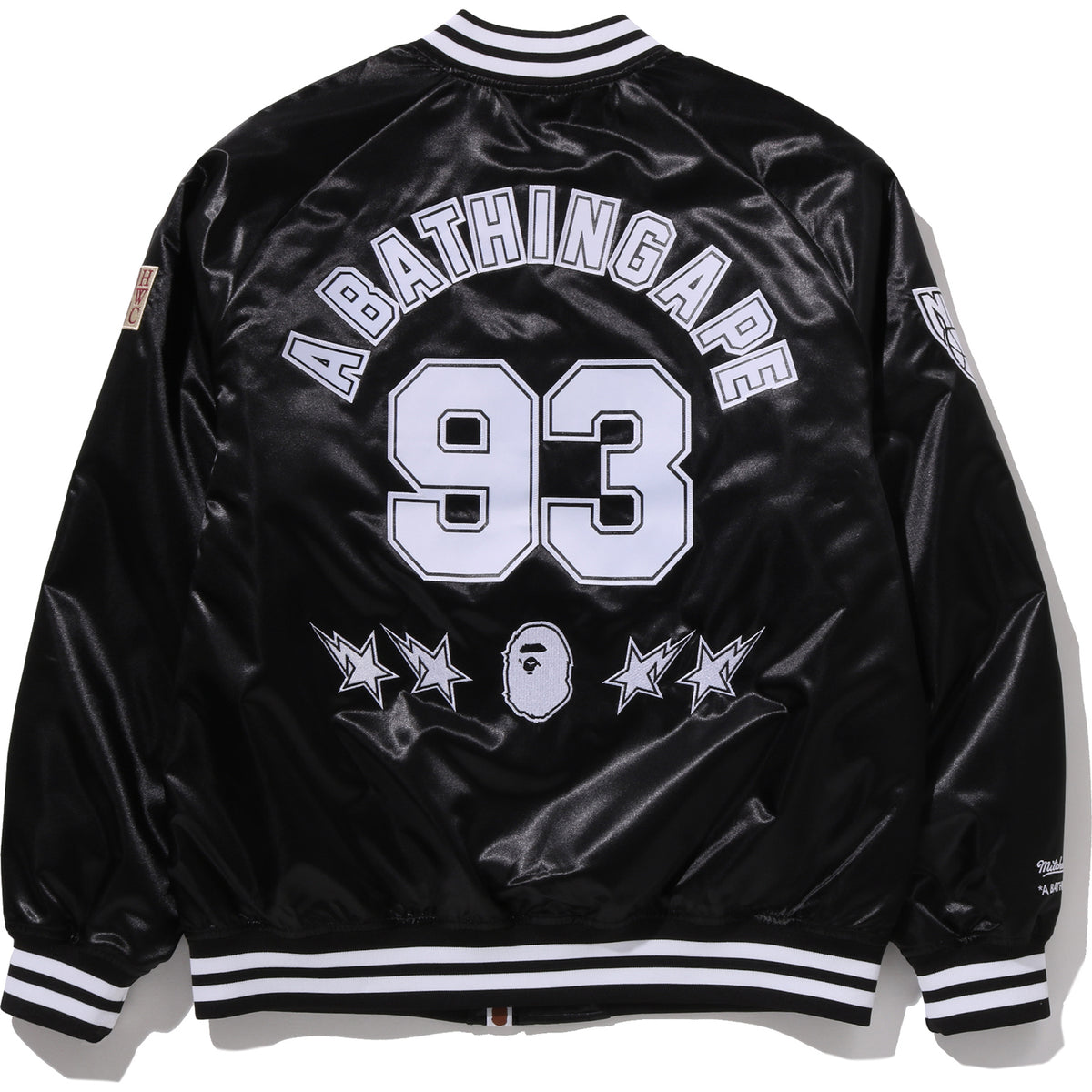 BAPE X M&N NBA - NEW JERSEY NETS SATIN JACKET MENS