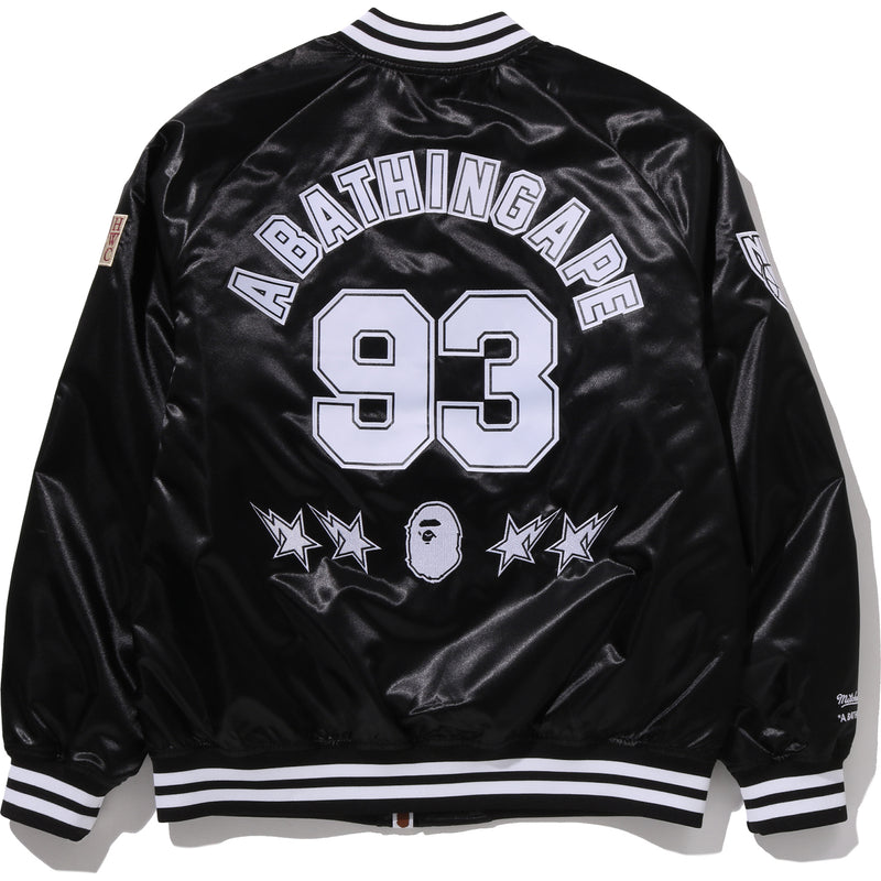 BAPE X M&N NBA - NEW JERSEY NETS SATIN JACKET MENS