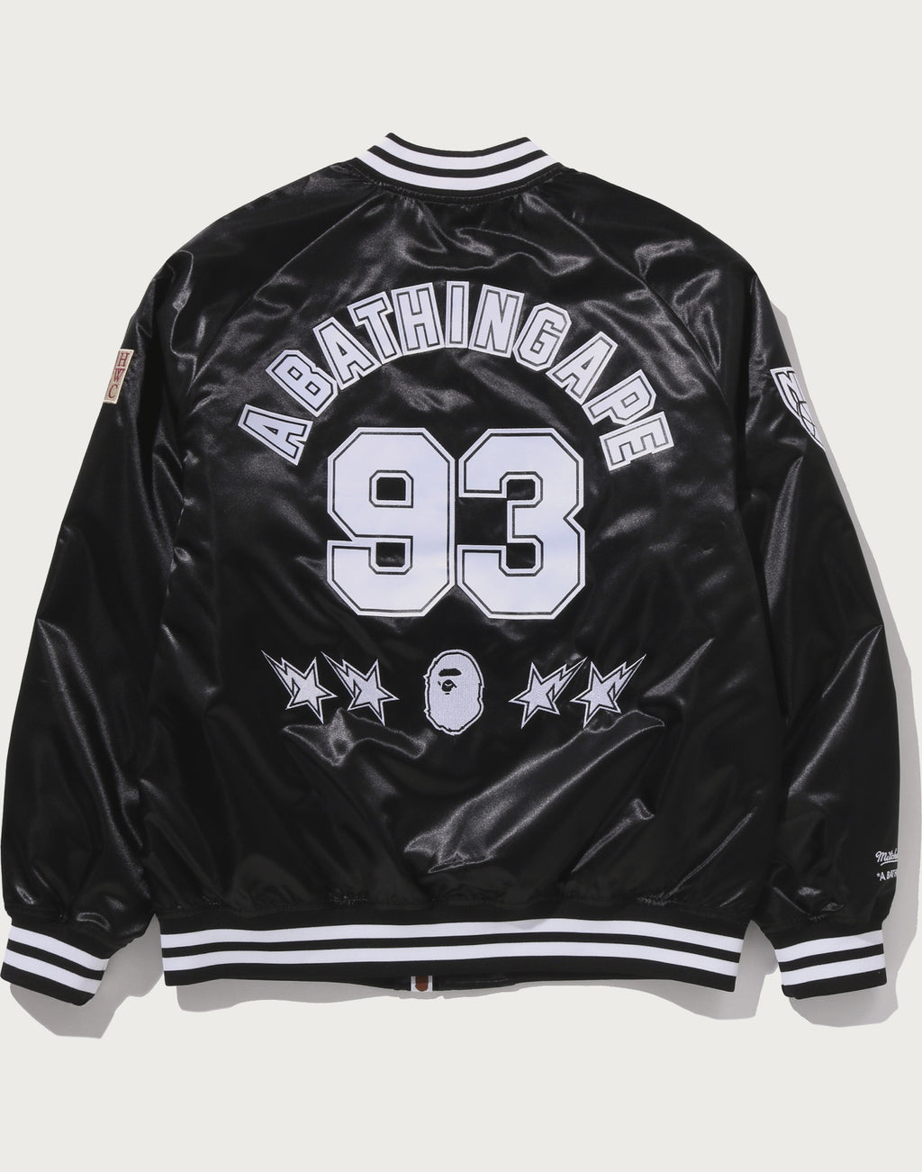 BAPE X M&N NBA - NEW JERSEY NETS SATIN JACKET MENS