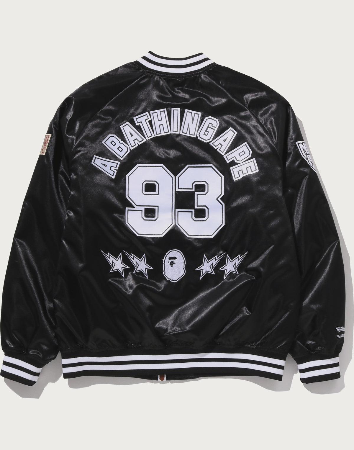 BAPE X M&N NBA - NEW JERSEY NETS SATIN JACKET MENS