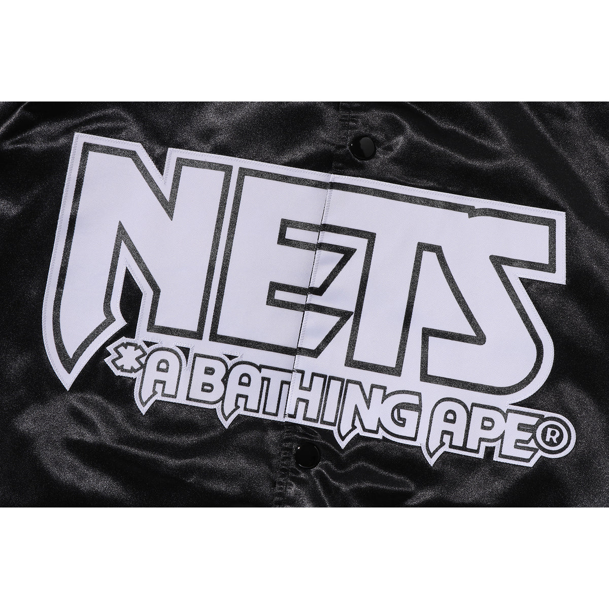 BAPE X M&N NBA - NEW JERSEY NETS SATIN JACKET MENS