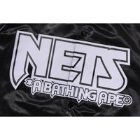 BAPE X M&N NBA - NEW JERSEY NETS SATIN JACKET MENS