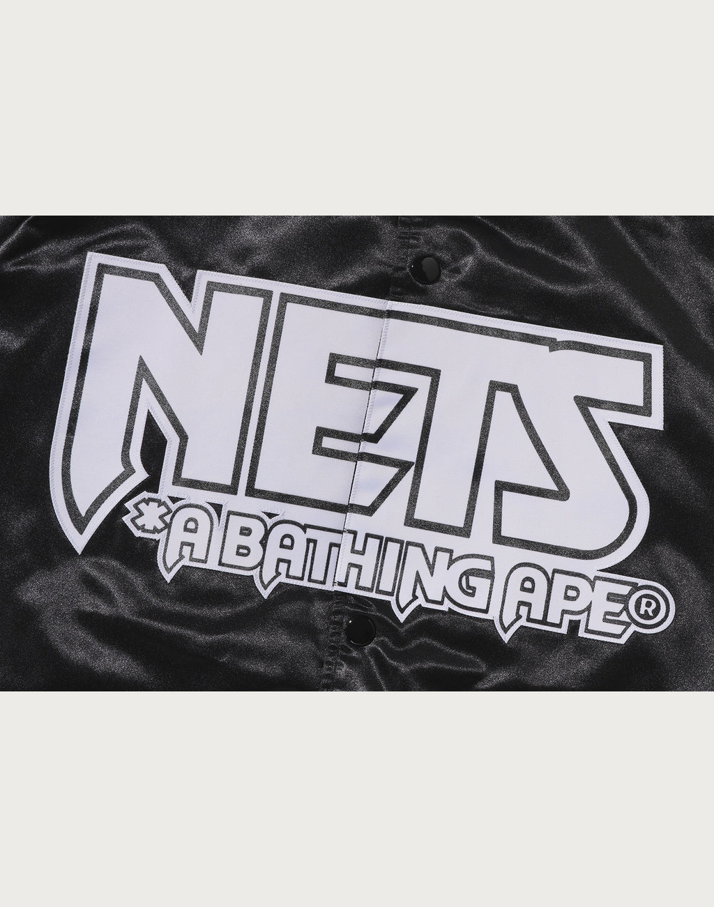 BAPE X M&N NBA - NEW JERSEY NETS SATIN JACKET MENS