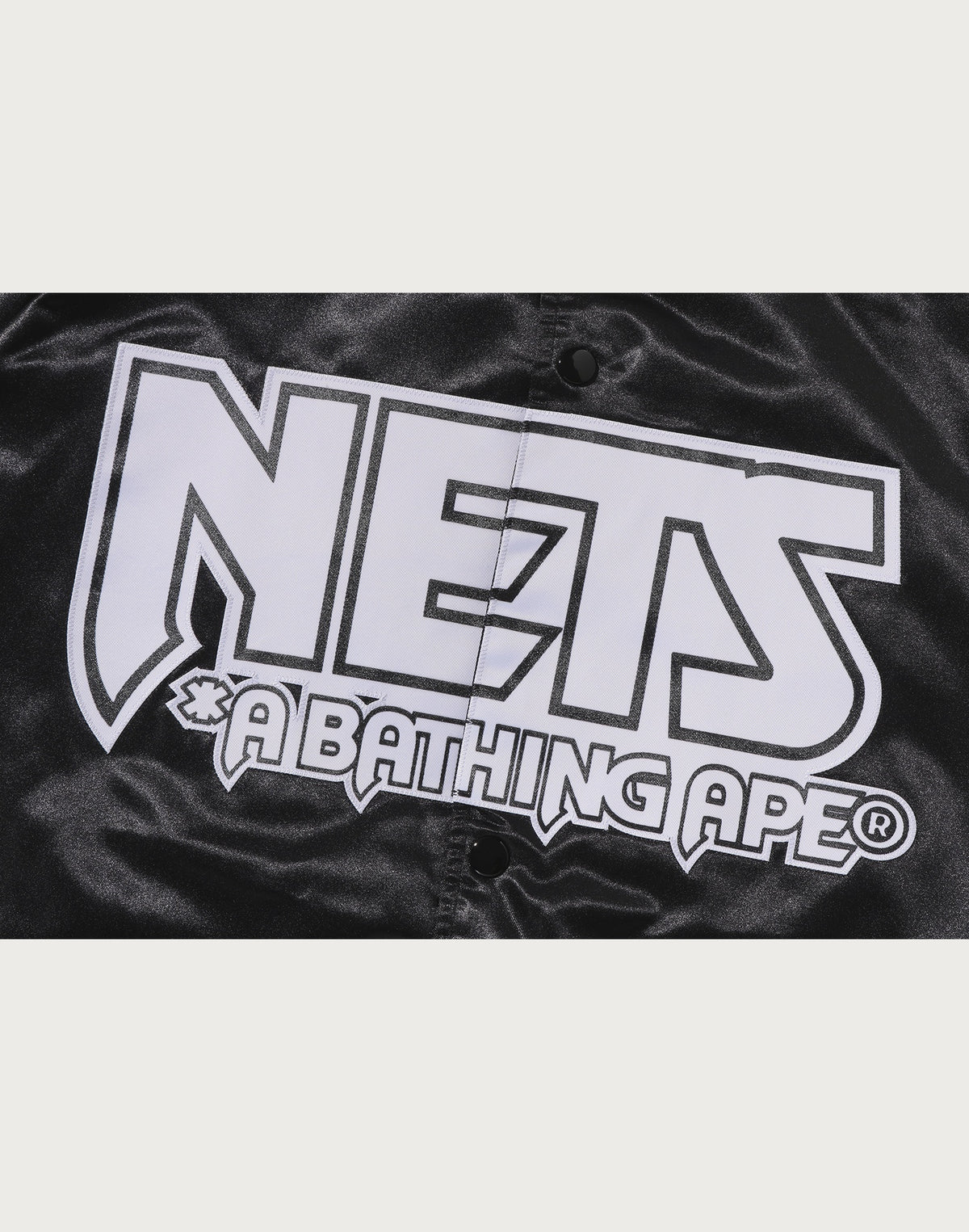 BAPE X M&N NBA - NEW JERSEY NETS SATIN JACKET MENS