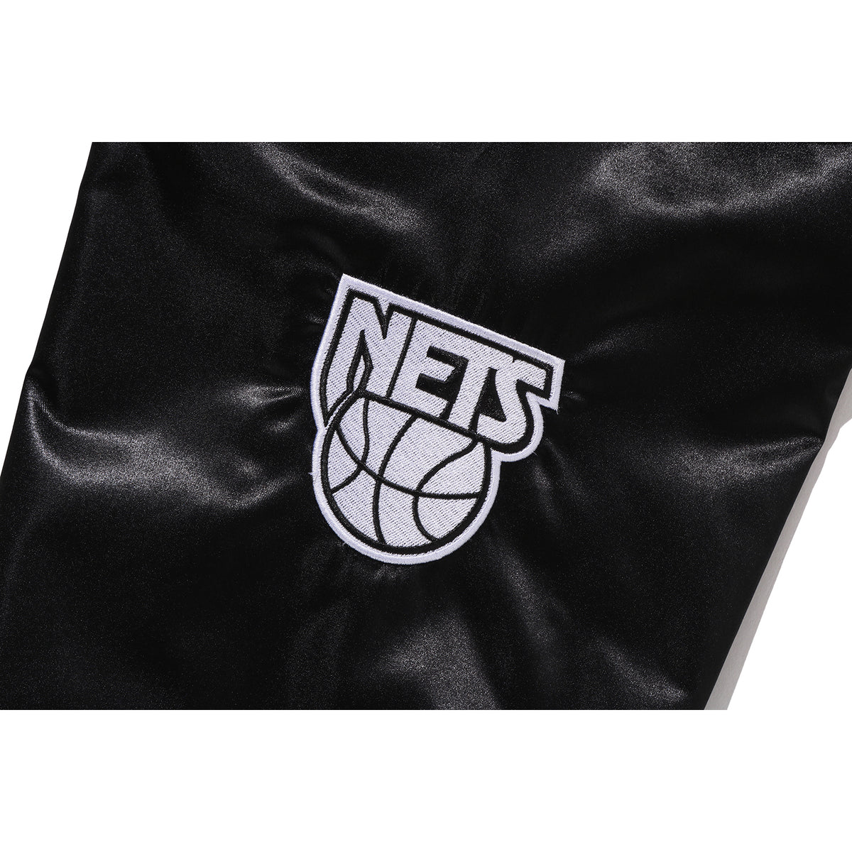 BAPE X M&N NBA - NEW JERSEY NETS SATIN JACKET MENS