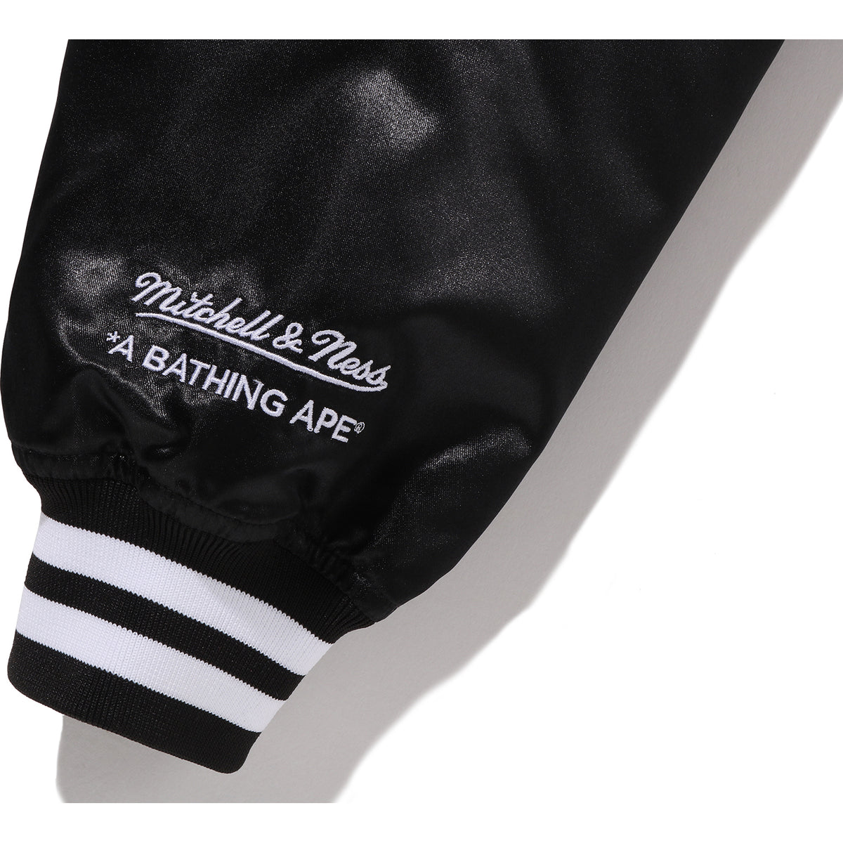 BAPE X M&N NBA - NEW JERSEY NETS SATIN JACKET MENS