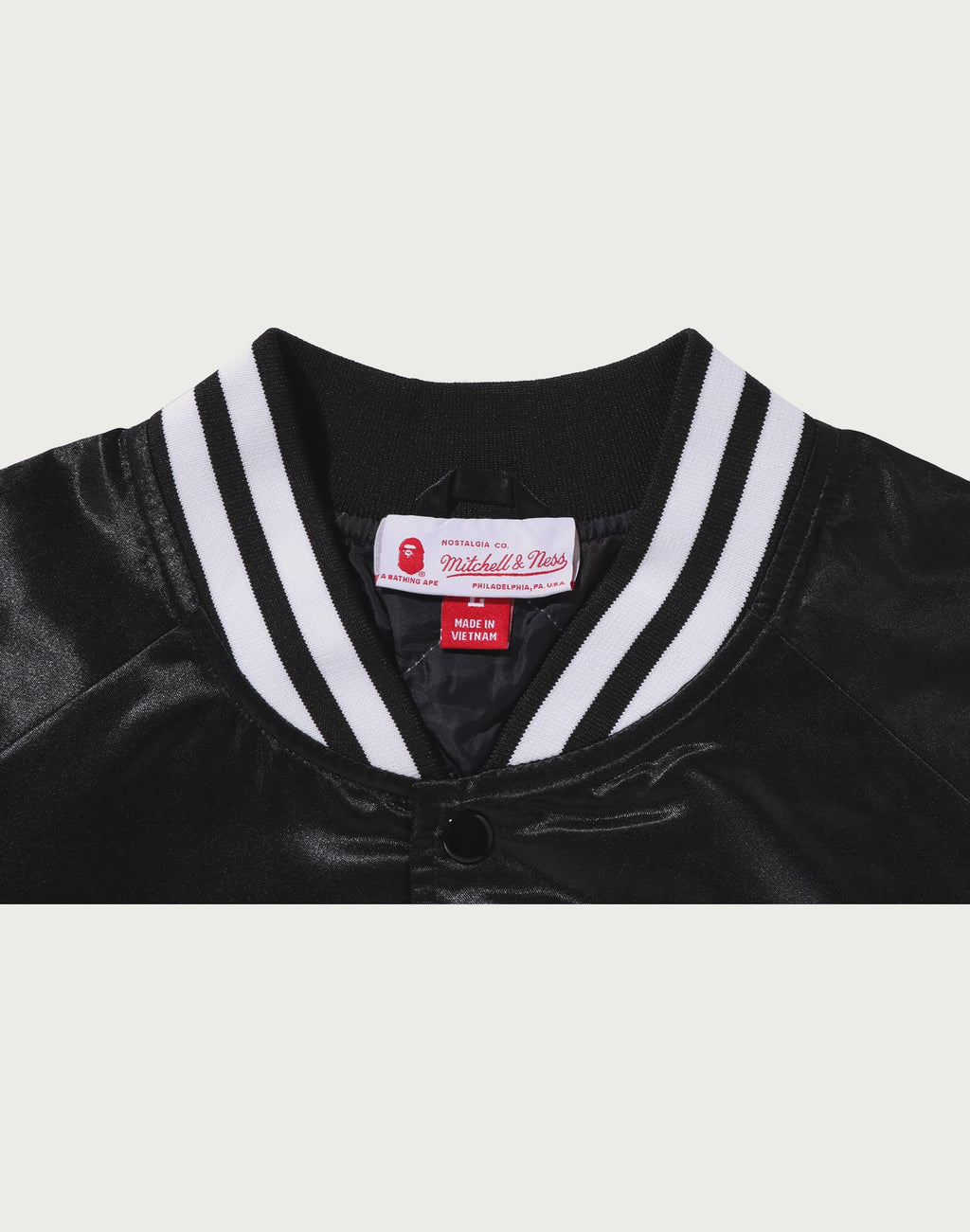 BAPE X M&N NBA - NEW JERSEY NETS SATIN JACKET MENS