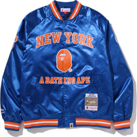BAPE X M&N NBA - NEW YORK KNICKS SATIN JACKET MENS