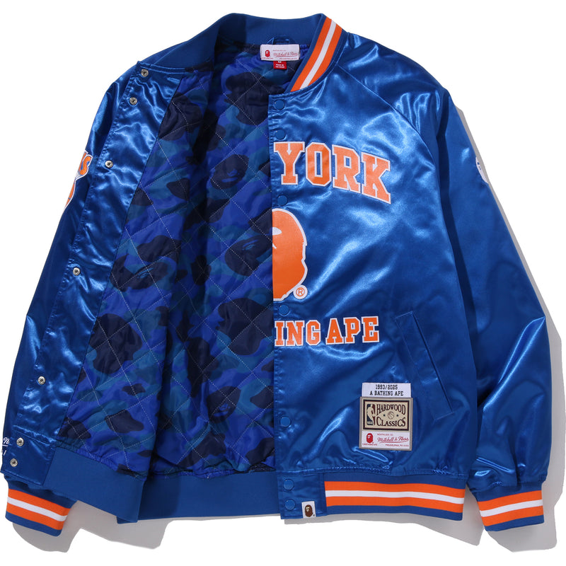 BAPE X M&N NBA - NEW YORK KNICKS SATIN JACKET MENS