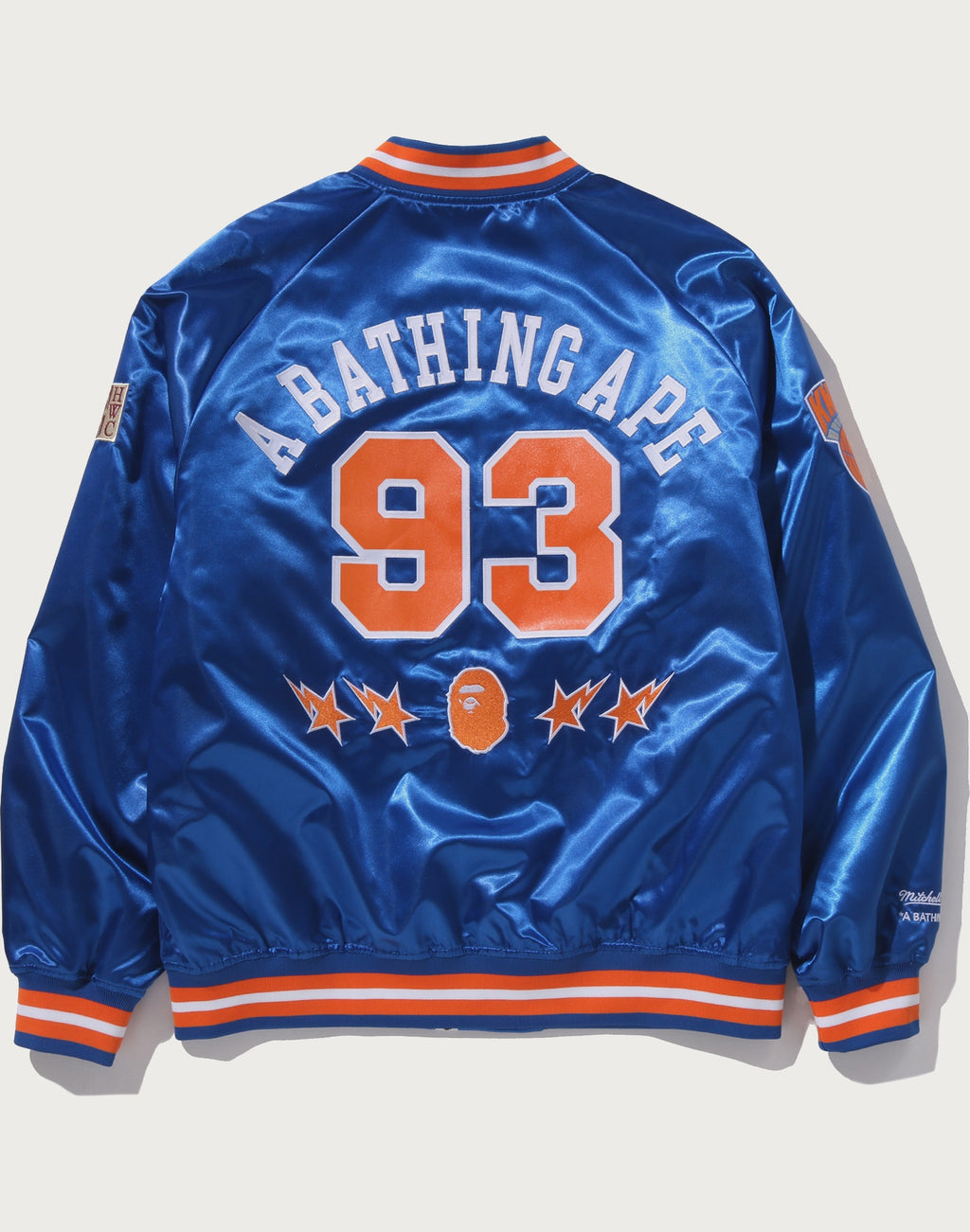 BAPE X M&N NBA - NEW YORK KNICKS SATIN JACKET MENS