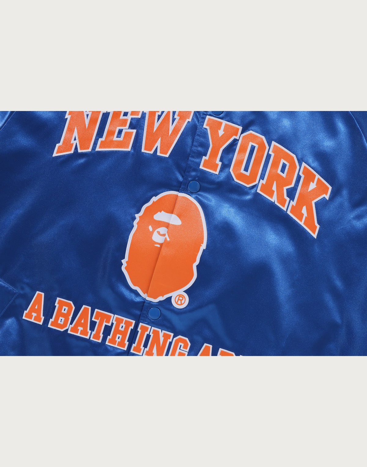 BAPE X M&N NBA - NEW YORK KNICKS SATIN JACKET MENS