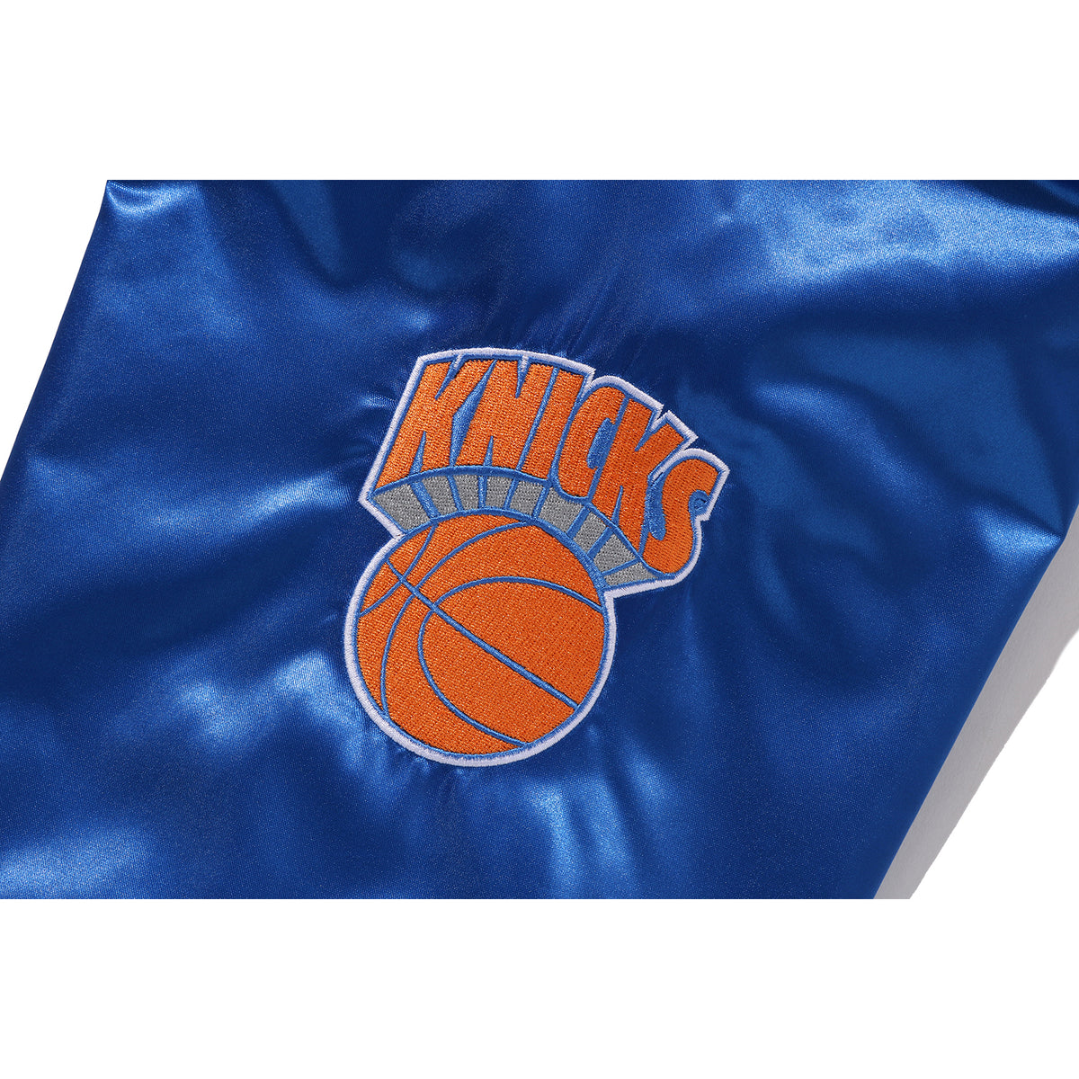 BAPE X M&N NBA - NEW YORK KNICKS SATIN JACKET MENS