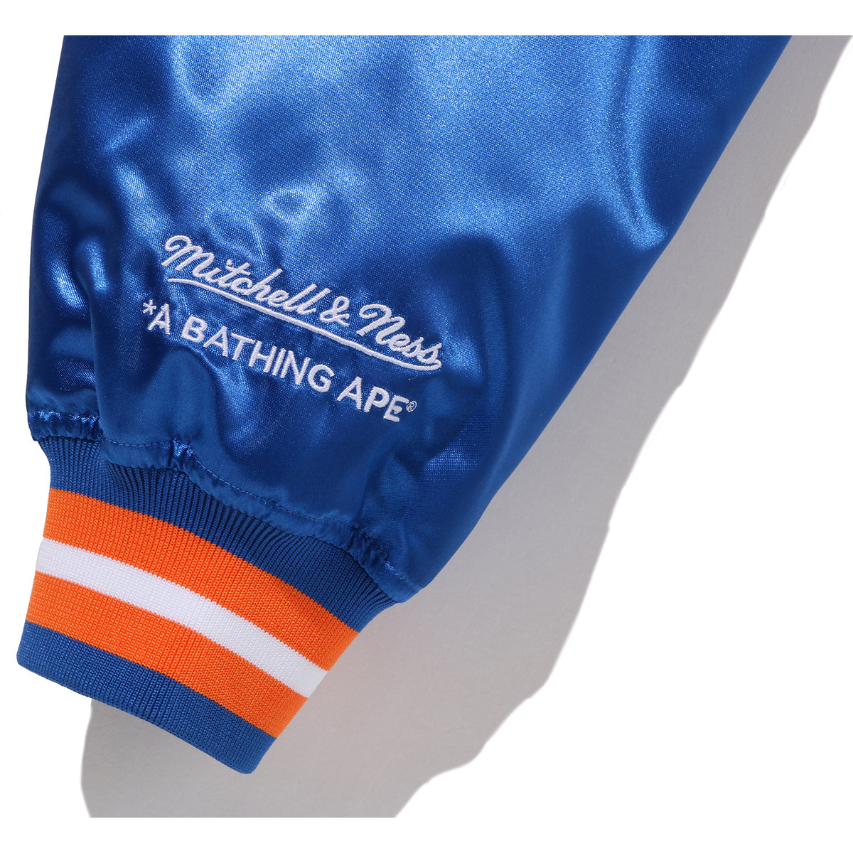 BAPE X M&N NBA - NEW YORK KNICKS SATIN JACKET MENS