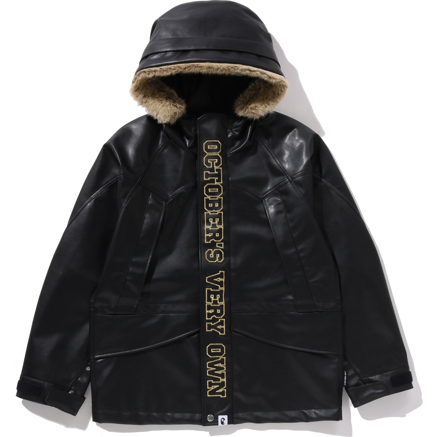 BAPE X OVO SYNTHETIC WASHABLE LEATHER SNOWBOARD JACKET MENS – us