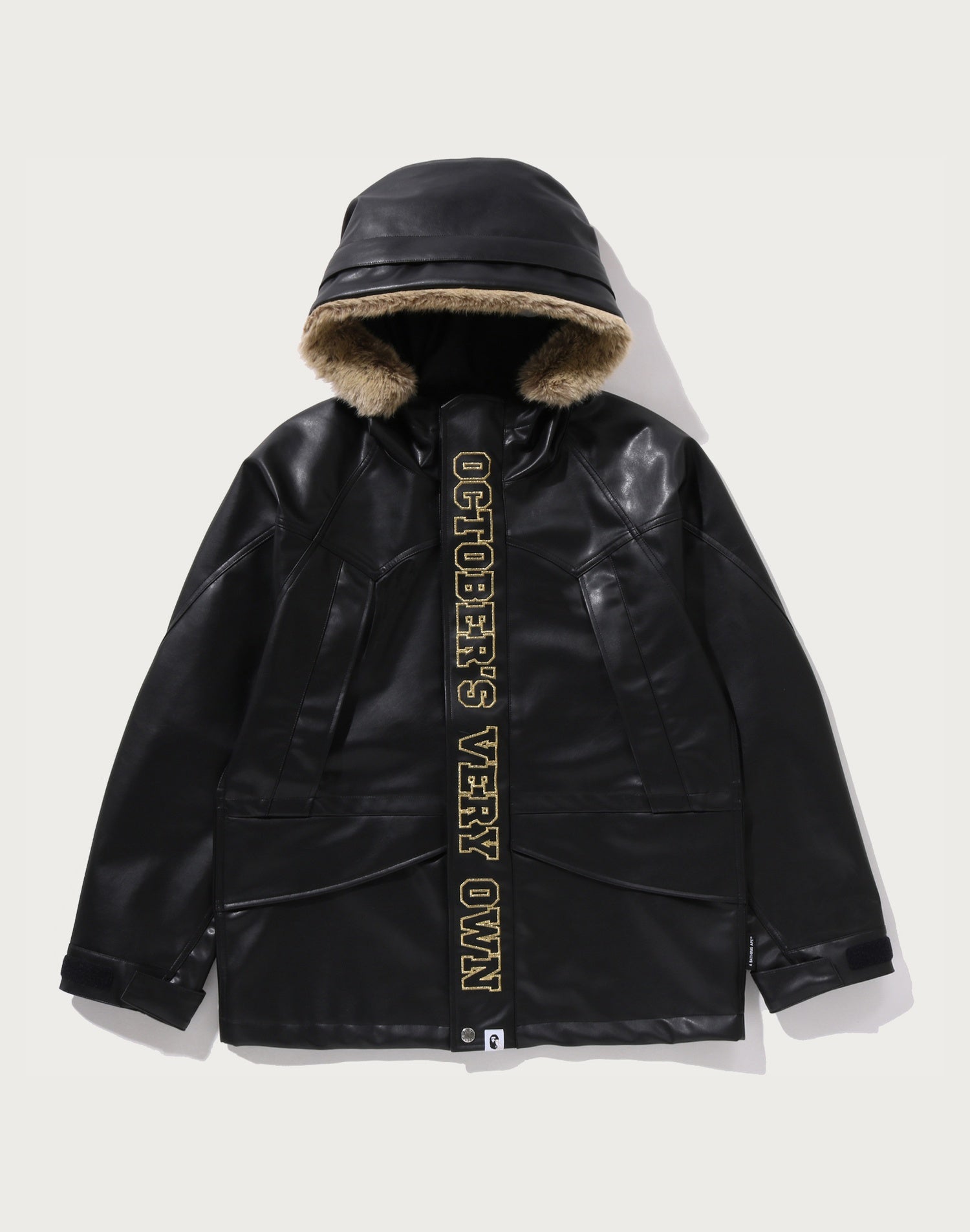 BAPE X OVO SYNTHETIC WASHABLE LEATHER SNOWBOARD JACKET MENS – us