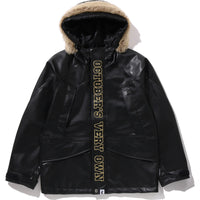 BAPE X OVO SYNTHETIC WASHABLE LEATHER SNOWBOARD JACKET MENS