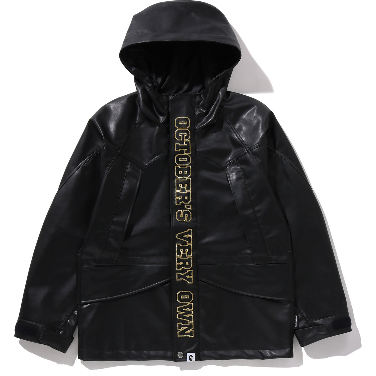BAPE X OVO SYNTHETIC WASHABLE LEATHER SNOWBOARD JACKET MENS