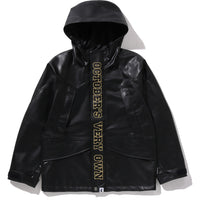 BAPE X OVO SYNTHETIC WASHABLE LEATHER SNOWBOARD JACKET MENS
