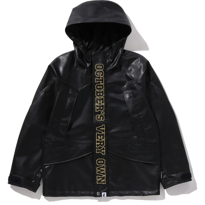 BAPE X OVO SYNTHETIC WASHABLE LEATHER SNOWBOARD JACKET MENS