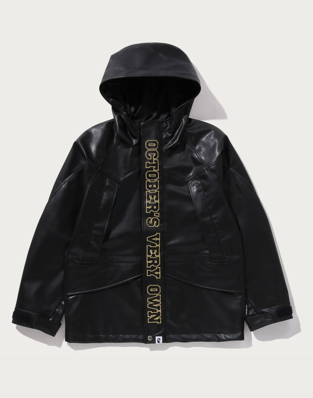 BAPE X OVO SYNTHETIC WASHABLE LEATHER SNOWBOARD JACKET MENS