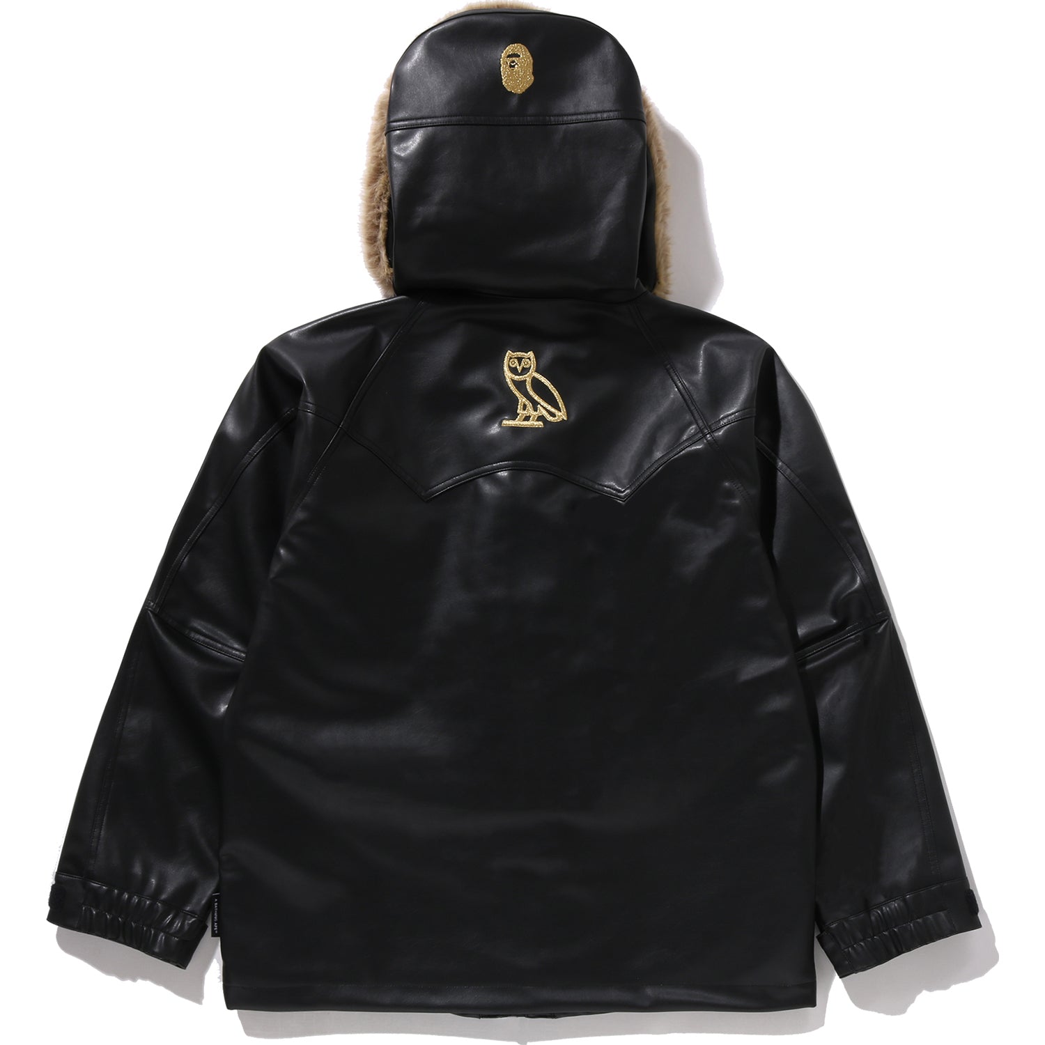 BAPE X OVO SYNTHETIC WASHABLE LEATHER SNOWBOARD JACKET MENS – us