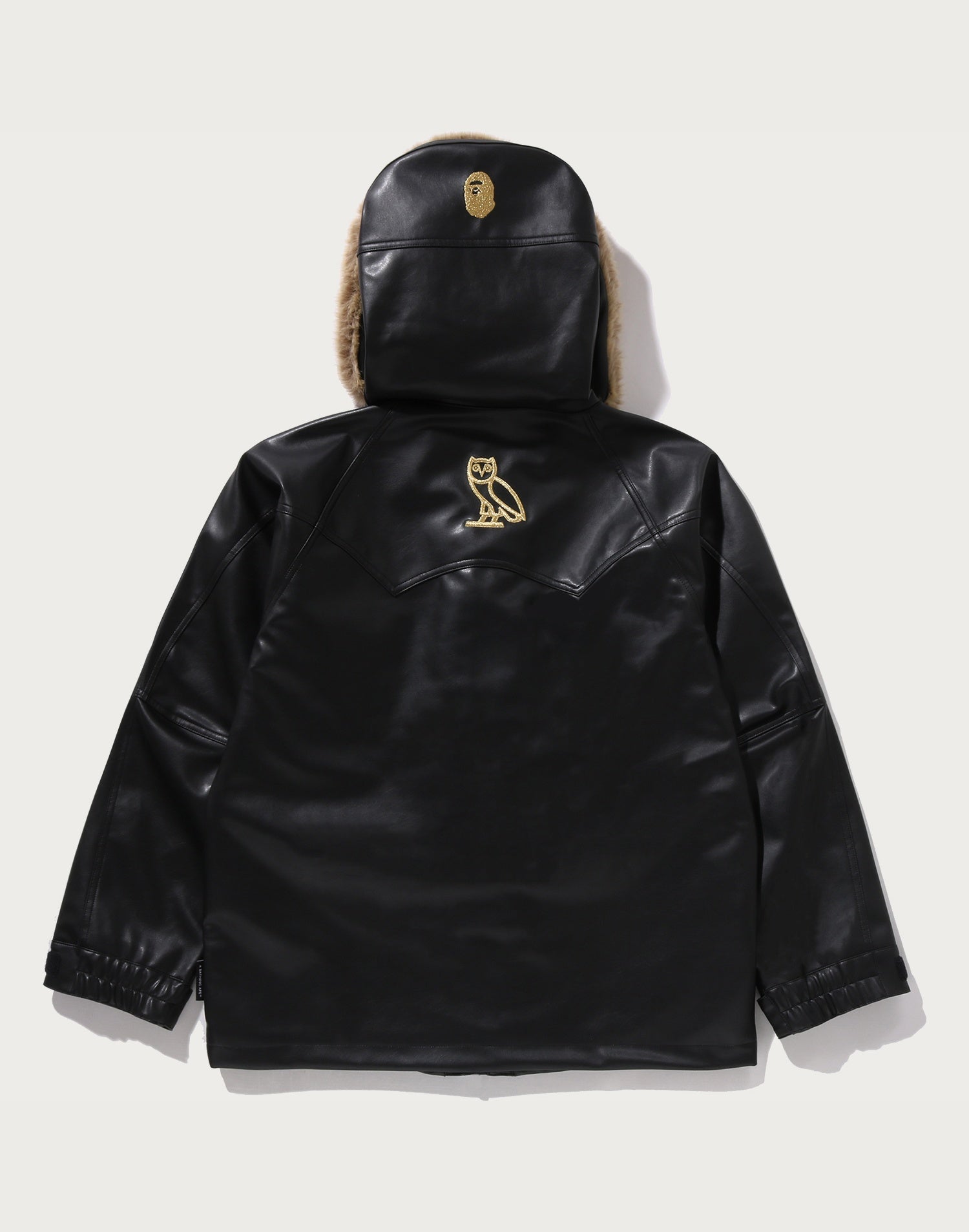BAPE X OVO SYNTHETIC WASHABLE LEATHER SNOWBOARD JACKET MENS – us