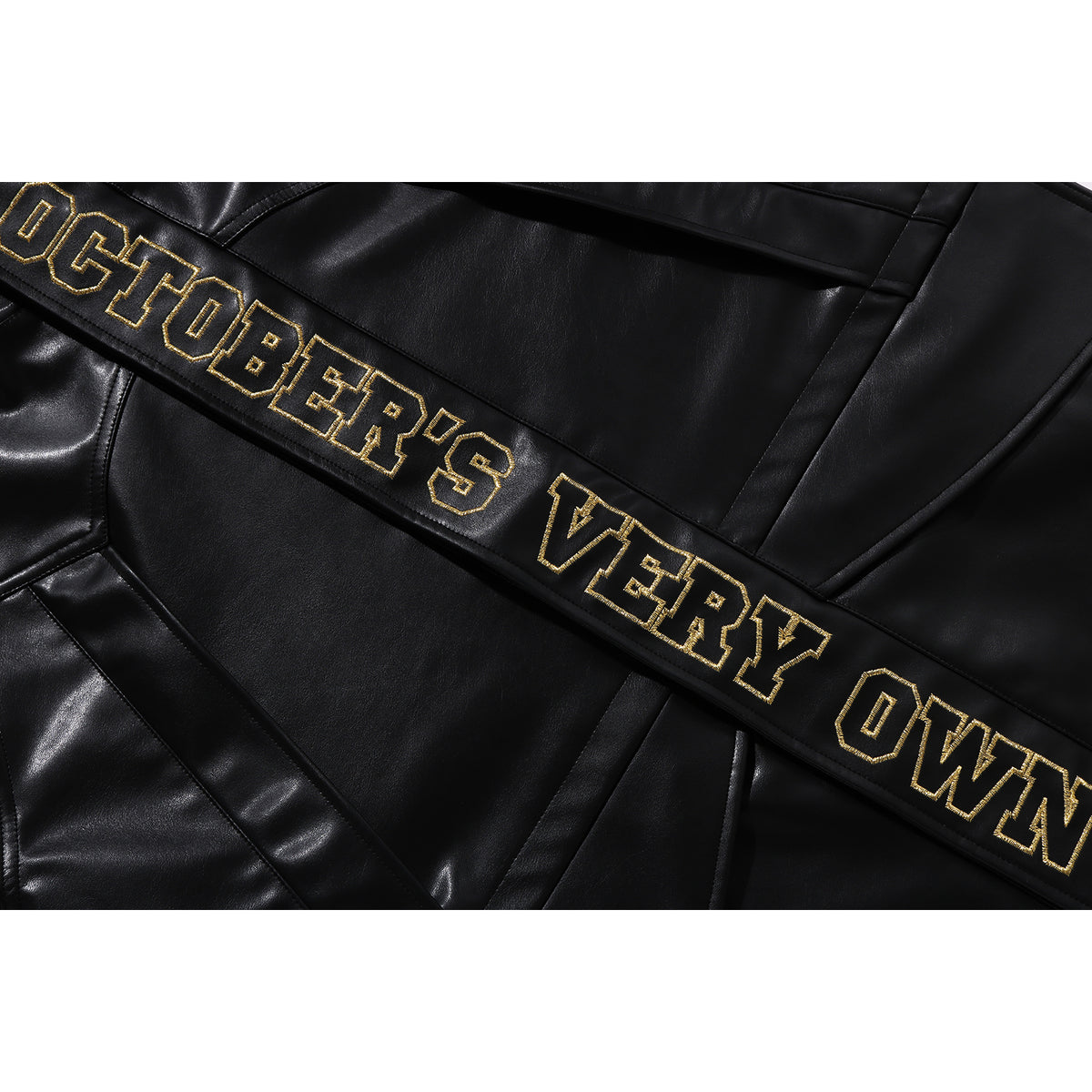 BAPE X OVO SYNTHETIC WASHABLE LEATHER SNOWBOARD JACKET MENS