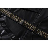 BAPE X OVO SYNTHETIC WASHABLE LEATHER SNOWBOARD JACKET MENS