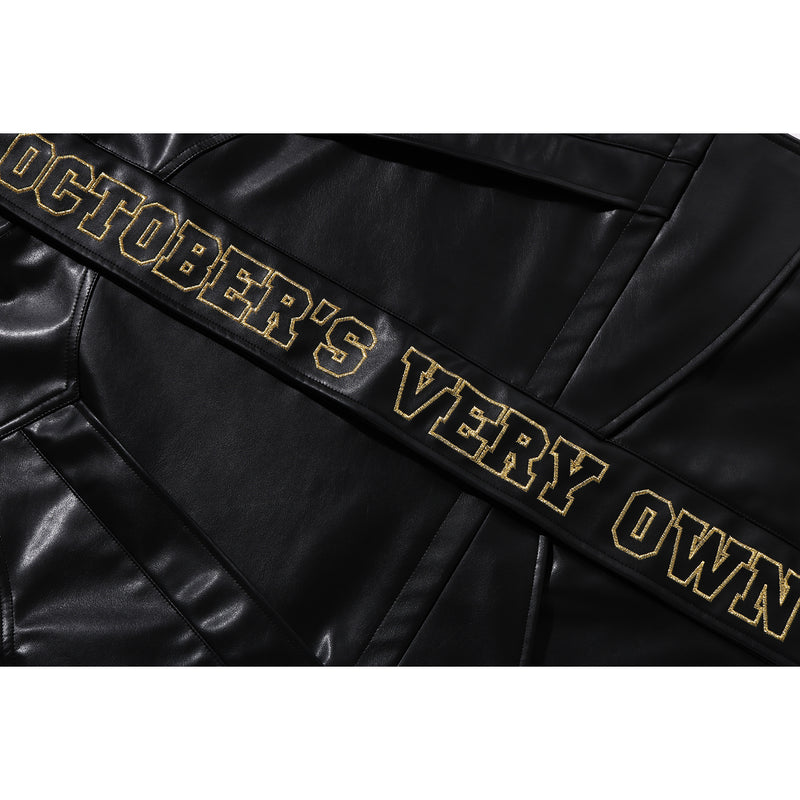 BAPE X OVO SYNTHETIC WASHABLE LEATHER SNOWBOARD JACKET MENS