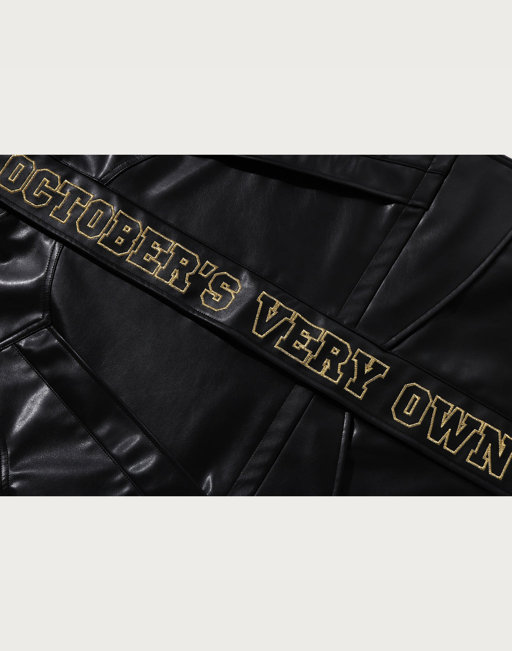 BAPE X OVO SYNTHETIC WASHABLE LEATHER SNOWBOARD JACKET MENS