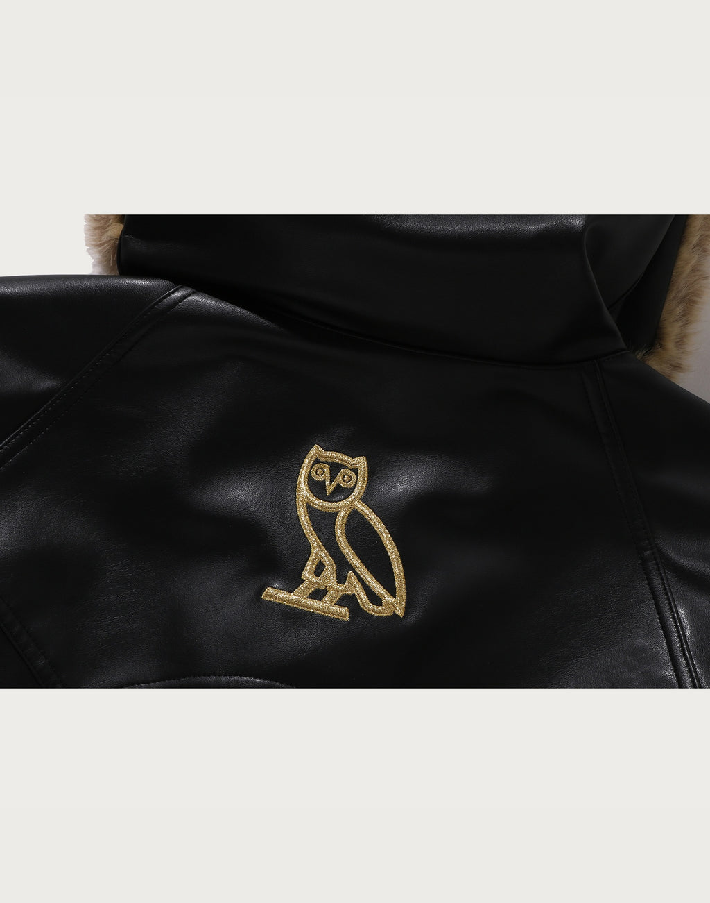 BAPE X OVO SYNTHETIC WASHABLE LEATHER SNOWBOARD JACKET MENS