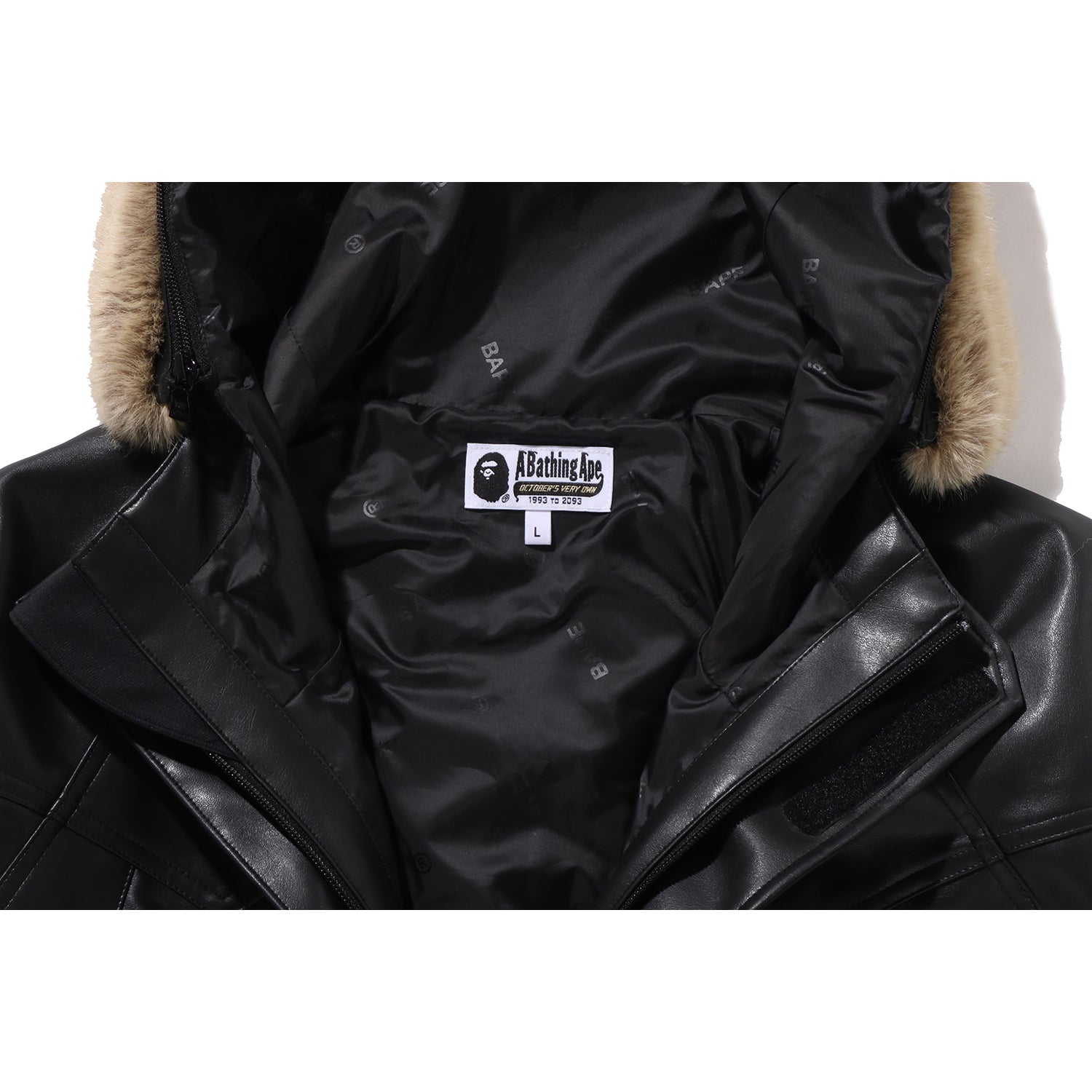 A BATHING APE × OVO スノーボードジャケット BAPE X OVO SYNTHETIC WASHABLE LEATHER SNOWBOARD JACKET MENS – us
