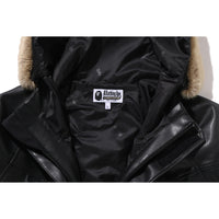 BAPE X OVO SYNTHETIC WASHABLE LEATHER SNOWBOARD JACKET MENS