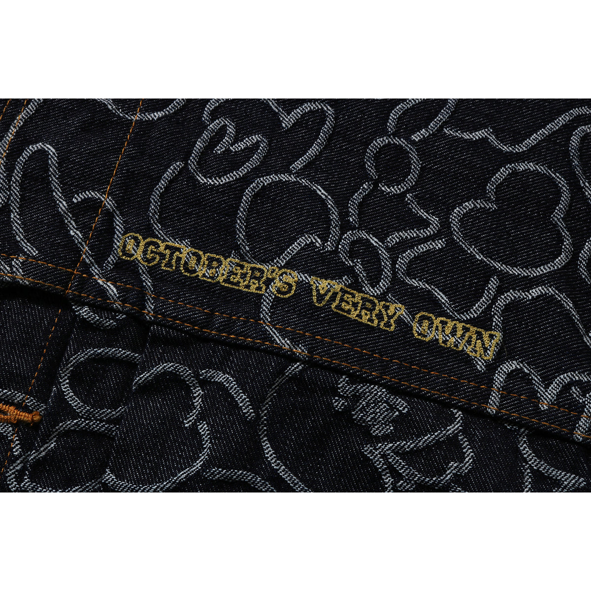 BAPE X OVO NEON 1ST CAMO JACQUARD DENIM JACKET MENS