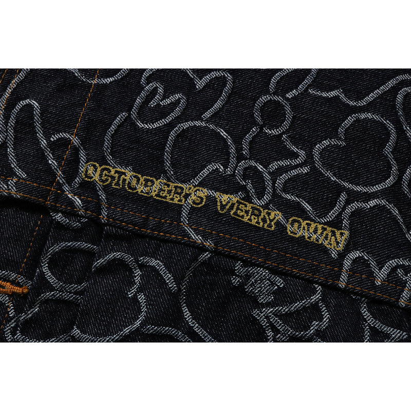 BAPE X OVO NEON 1ST CAMO JACQUARD DENIM JACKET MENS