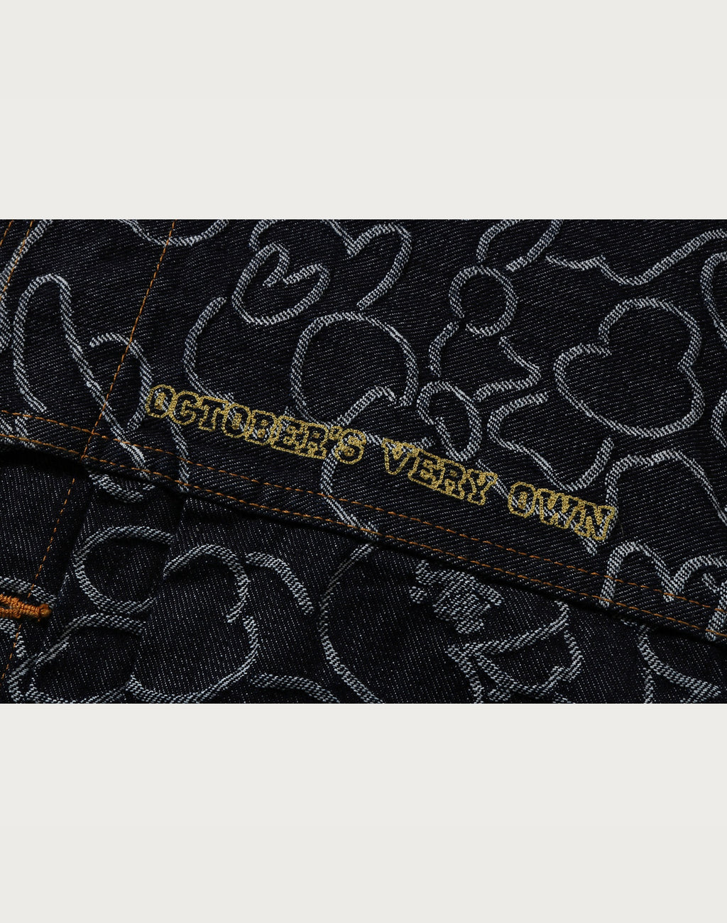 BAPE X OVO NEON 1ST CAMO JACQUARD DENIM JACKET MENS