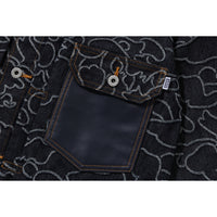 BAPE X OVO NEON 1ST CAMO JACQUARD DENIM JACKET MENS