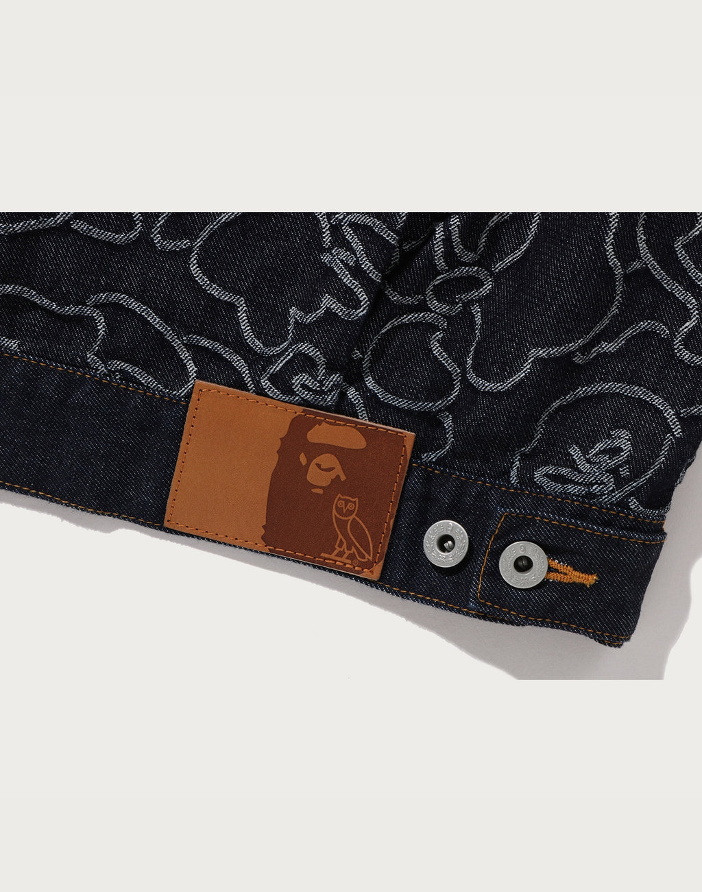 BAPE X OVO NEON 1ST CAMO JACQUARD DENIM JACKET MENS