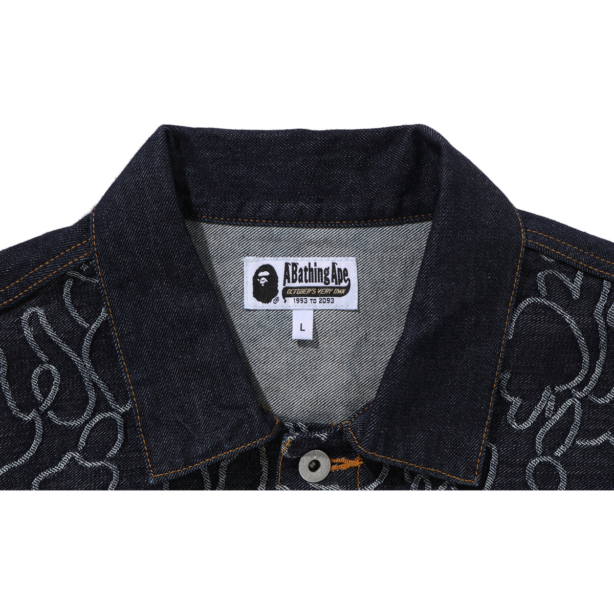 BAPE X OVO NEON 1ST CAMO JACQUARD DENIM JACKET MENS