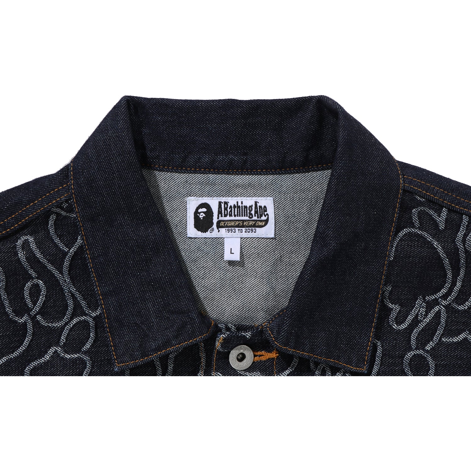 BAPE X OVO NEON 1ST CAMO JACQUARD DENIM JACKET MENS