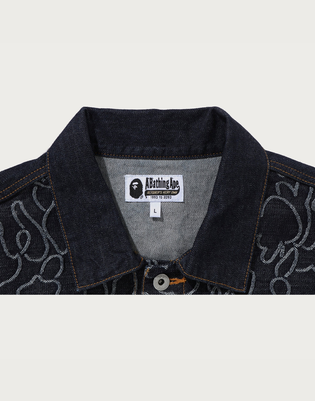 BAPE X OVO NEON 1ST CAMO JACQUARD DENIM JACKET MENS