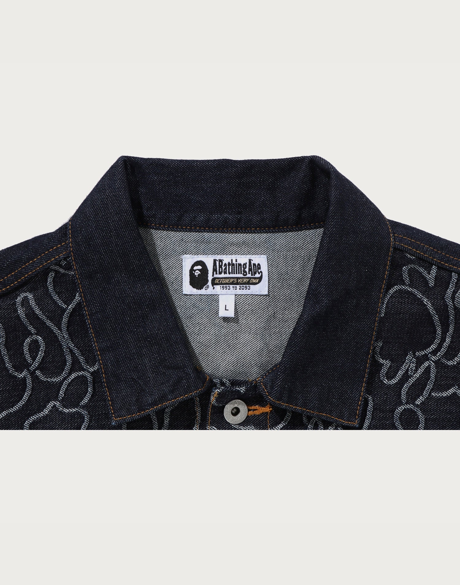 BAPE X OVO NEON 1ST CAMO JACQUARD DENIM JACKET MENS