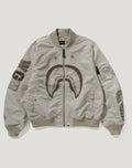 TONAL CHAIN STITCH SHARK BOMBER JACKET MENS