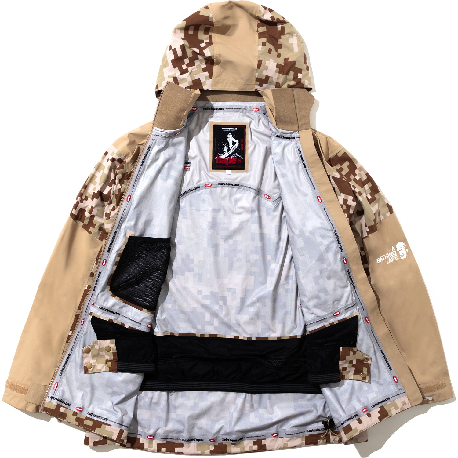 BAPE BY KAZUKI KURAISHI UAP CAMO SNOWBOARD 3-LAYER JACKET MENS