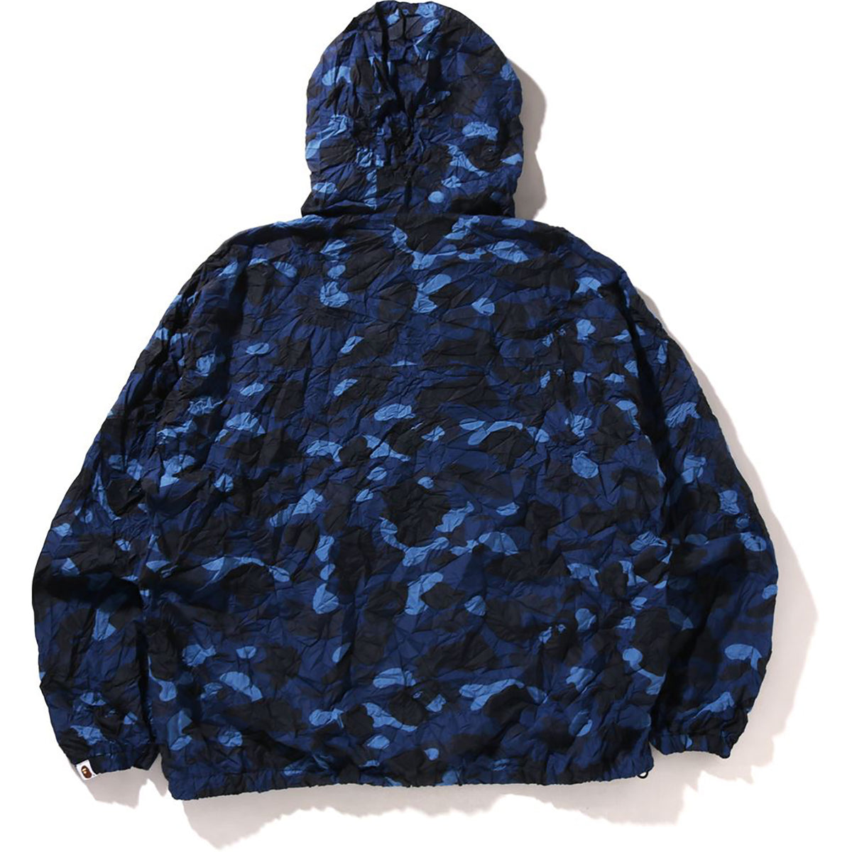 CRINKLE EFFECT COLOR CAMO HALF ZIP HOODIE JACKET MENS