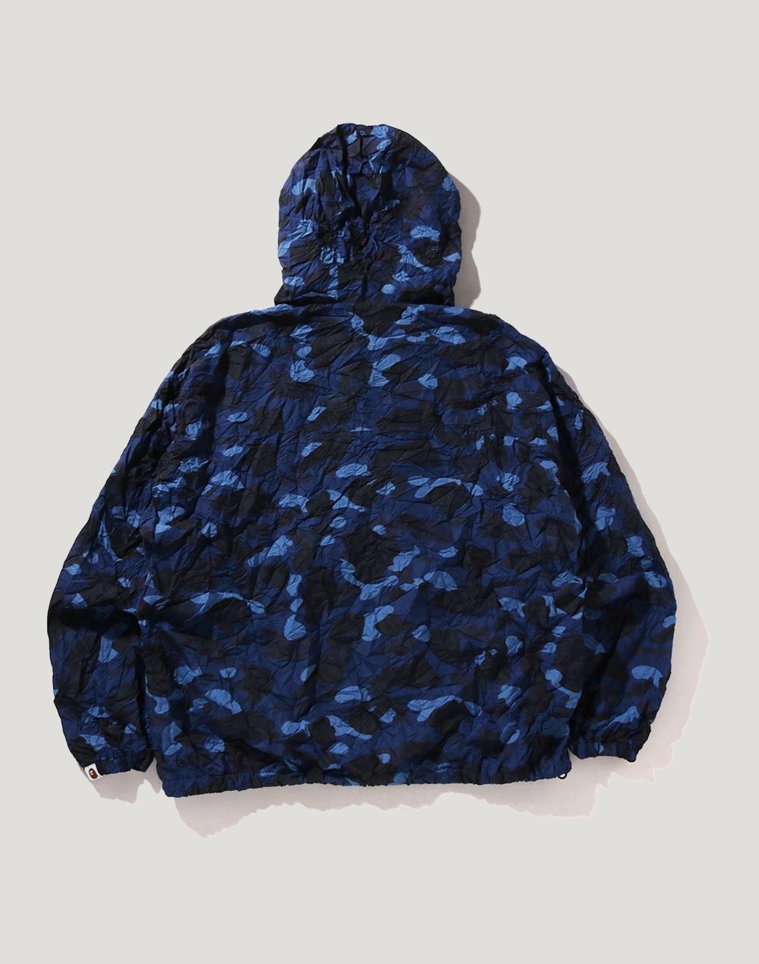 CRINKLE EFFECT COLOR CAMO HALF ZIP HOODIE JACKET MENS