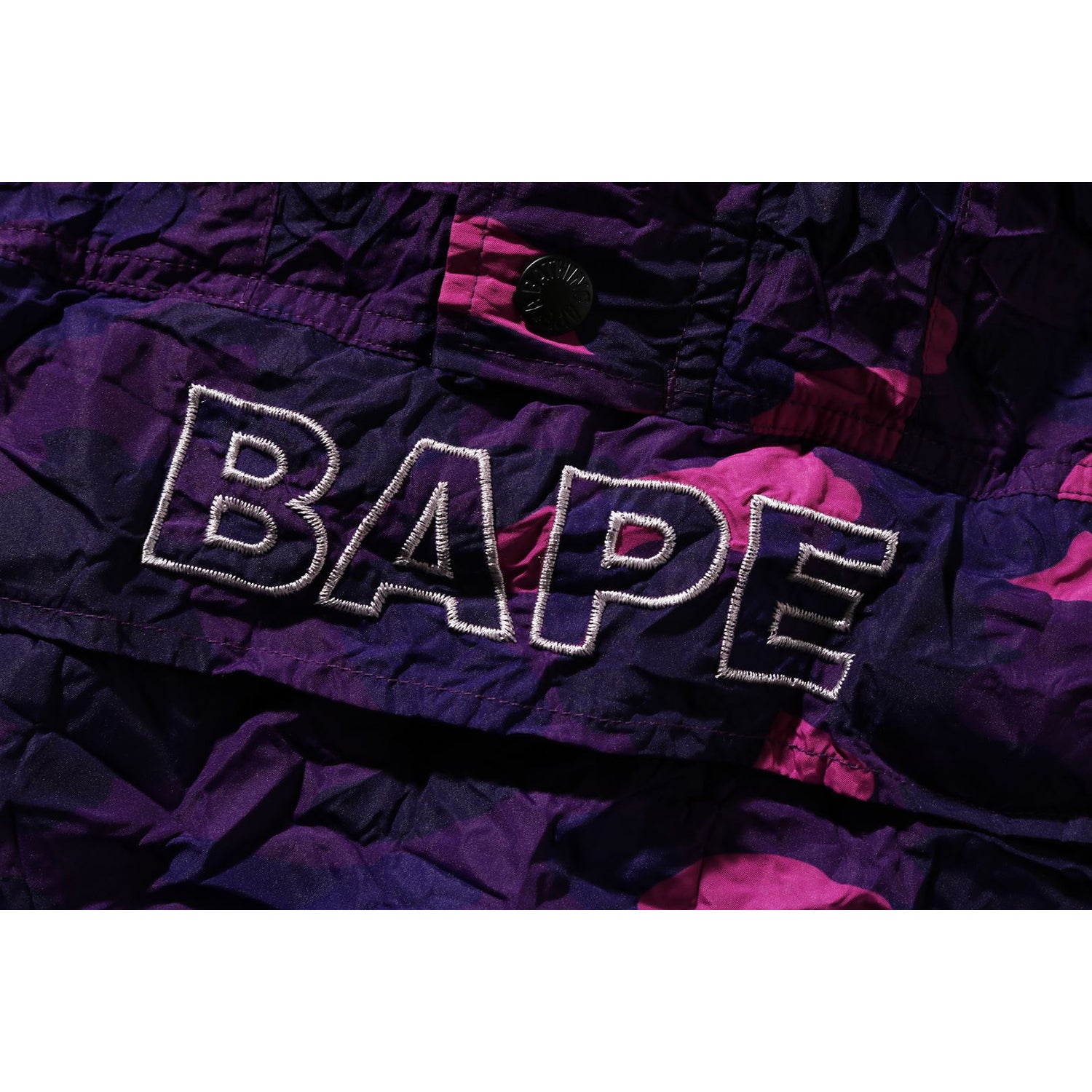 CRINKLE EFFECT COLOR CAMO HALF ZIP HOODIE JACKET MENS – us.bape.com