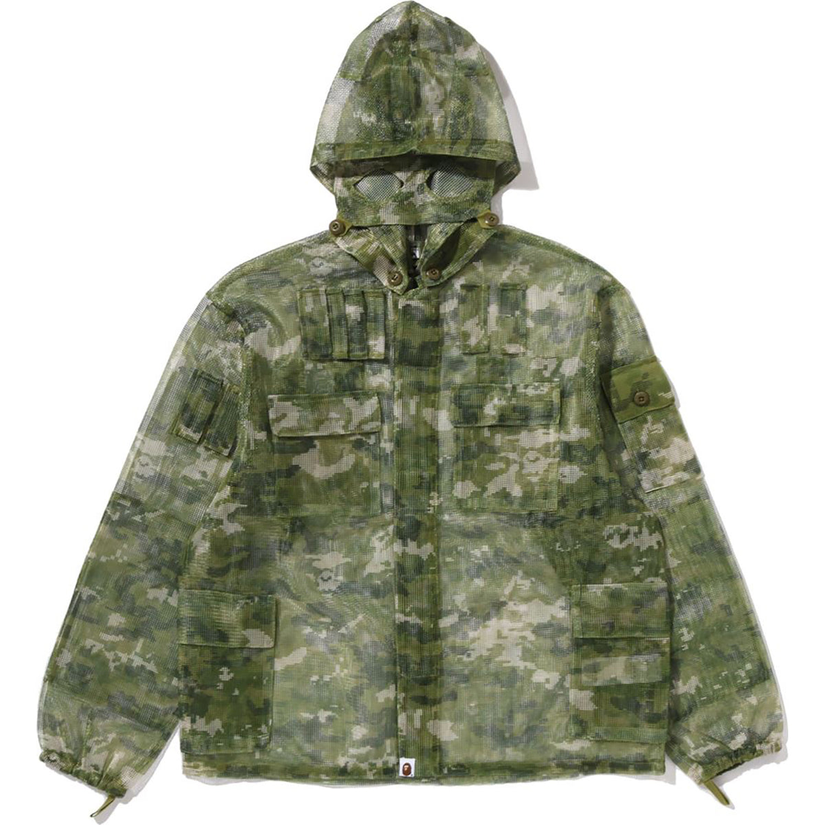 MULTI PIXEL CAMO MASK HOODED SHIRT JACKET MENS