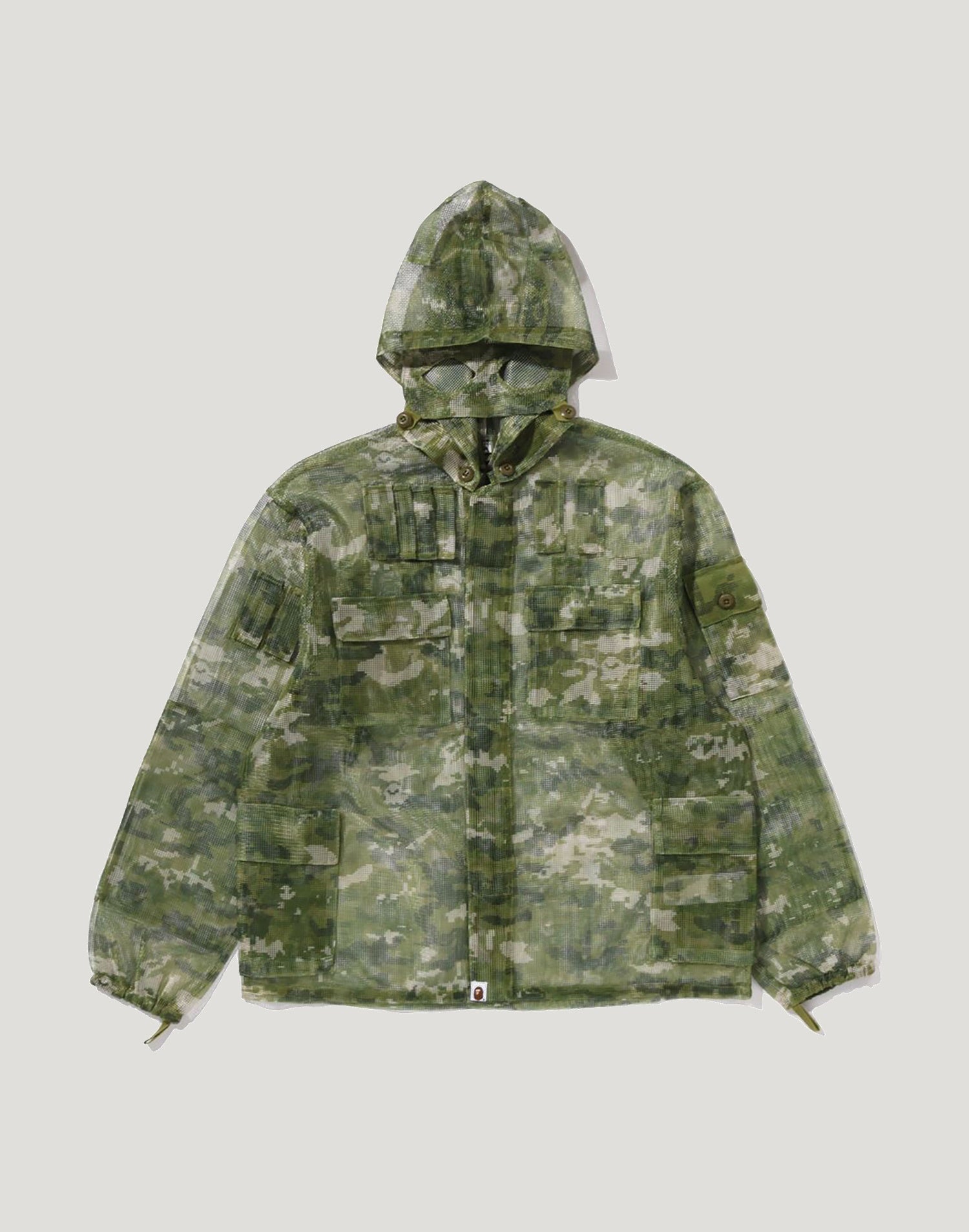 MULTI PIXEL CAMO MASK HOODED SHIRT JACKET MENS